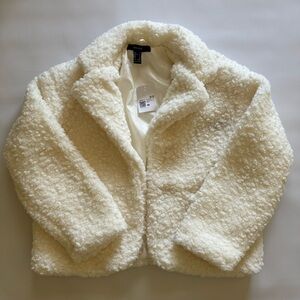 Forever 21 White Faux Sherpa Jacket